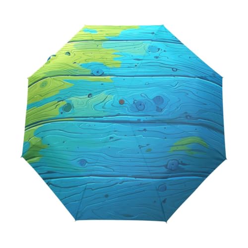 Parapluie de plage et voyage automatique bleu vert pour enfants
