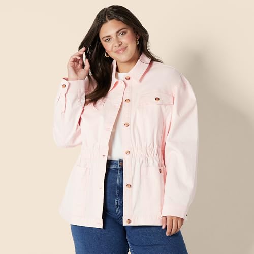 Amazon Essentials Women's Relaxed-Fit Dropped Shoulder Midweight Cotton Twill Jacket, Rose, XX-Large - image 5