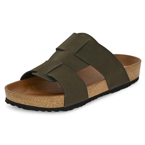 Image of Centrino Men's Berkin-Style Slip-On Sandals | Open Toe Design | Soft PU Footbed | Lightweight & Comfortable | Arch Support | On-Grip Sole | Casual Outdoor Wear (9211)