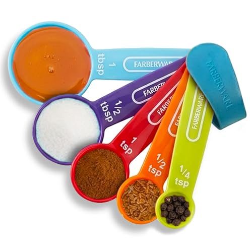 Farberware Set of 5 Measuring Spoons, Perfect for Measuring Both Wet and Dry Indgredients, Includes...