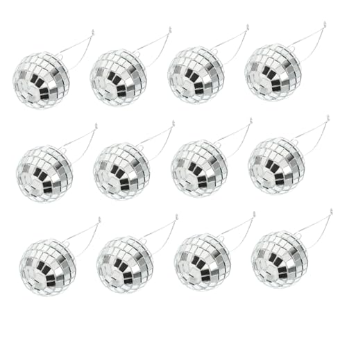 12 unidades de bolas espejadas para colgar en fiestas, árboles de Navidad y decoraciones reflectantes para celebraciones festivas miniatura 1