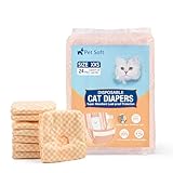 Pet Soft Disposable Cat Diapers - Female Dog Diapers for Cats & Dogs in Heat Period or Urine Incontinence, Doggie Diapers Ultra Absorbent Leak-Proof Puppy Diapers 24pcs (Orange, XXS)