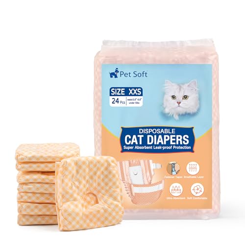 Pet Soft Disposable Cat Diapers - Female Dog Diapers for Cats & Dogs in Heat Period or Urine...