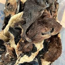 Natural Hairy Lamb Snouts Dog Treats, Hypoallergenic, Gluten Free, Grain Free, 1kg. 100% Natural, De-wormer