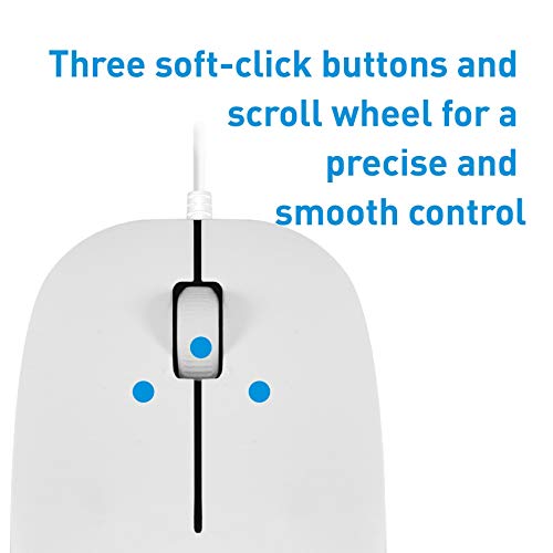 Macally Wired Computer Mouse and an Adjustable Vertical Laptop Stand, Ultimate Final Touch to Your Office