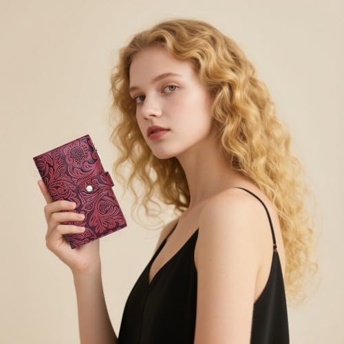 Image of GOIACII Women's Wallet RFID Blocking Leather Trifold Credit Card Holder
