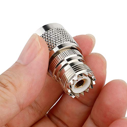 POFET 2x UHF Vrouw Naar N Man Coaxiale Adapter – 50 Ohm, Zilverkleurig, Voor Antennes, Radio, WiFi En CCTV