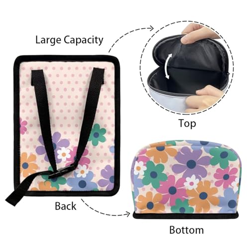 Image of Cute Groovy Flower Butterfly Car Trash Can Bin Interior Accessory Large Capacity Auto Garbage Bin for SUV Truck,Garbage Container Bin