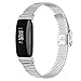 TryBest Metal Bands Compatible with Fitbit inspire/inspire HR, Retro Stainless Steel Metal Replacements Strap Adjustable 5.5-8.0 inch with Link Remover Tool for Women Men - Silver