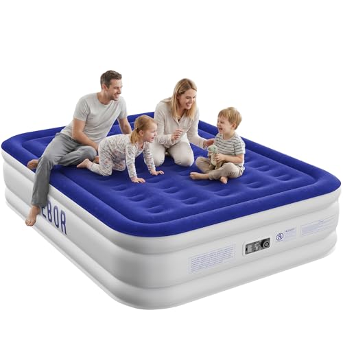 Sebor Air Mattress Queen with Built-in Pump 18', Comfortable Self-Inflating Air Mattress with...