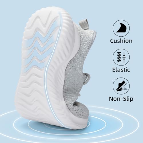 Image of PPQ Womens Slip On Walking Shoes,Memory Foam Lightweight Comfort Casual Workout Shoes,Yoga Or Tennis Or Running Sneakers