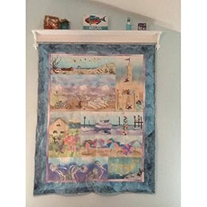 Wall quilt hanger with shelf  urban country home decor