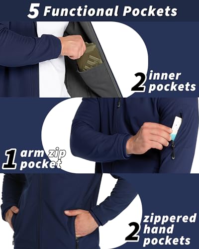 33,000ft Softshelljas voor heren, outdoor, functionele jas, vrijetijdsjas, waterdicht, windbreaker, regenjassen, gevoerd, wandeljas, loopjas - Afbeelding 5