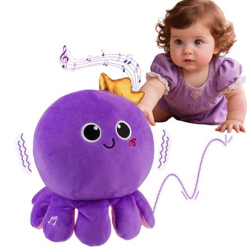 Image of Octopus Baby Crawling Musical Interactive Toys with 97 Melodies, Talking Repeat Function Language Learning for Newborn Infant, Safe Plush Sensory Learning Montessori Toy for Toddlers Gift 0+ Months
