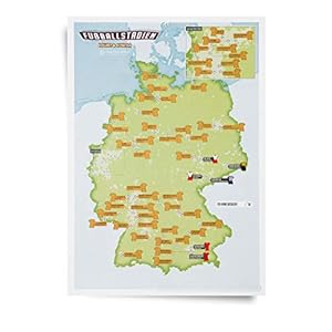Maps International Rubbelposter Deutschlandkarte Fußballstadien