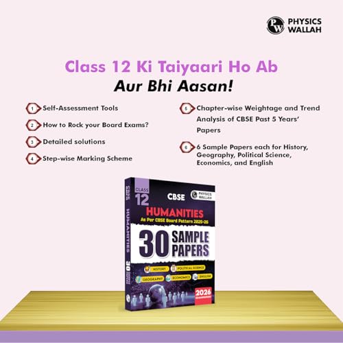 Image of (Old Edition) PW CBSE Class 12 Humanities Stream Combined 30 Sample Papers For 2025-2026 Board Exams l History, Political Science, Geography, Economics and English [Sep 10, 2025] Physic Wallah