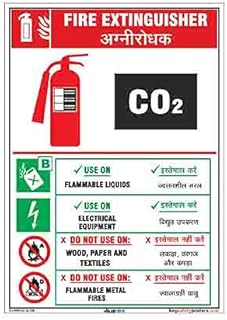 buysafetyposters.com - Co2 Type Informative Fire Extinguisher Signage In English - Hard Plastic Lamination - (Portrait A5, Price In India