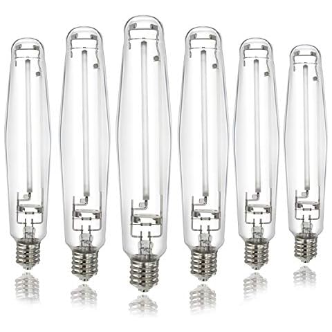 iPower Ora 6-Pack Hydroponic 1000 Watt Horticulture Flowering Pressure Sodium HPS Grow Light Bulb Lamp Cover