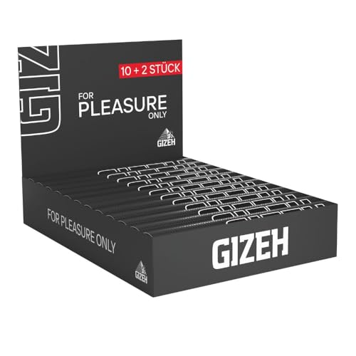 GIZEH BLACK King Size Slim + Tips - Blättchen zum Drehen - Packung mit Magnetverschluss recyclebar 10+2 Gratis Heftchen á 34 Premium Rolling Paper (14 g/m) + 34 Tips