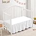 SiinvdaBZX White Crib Skirt Dust Ruffle, Microfiber Crib Bed Skirt 52