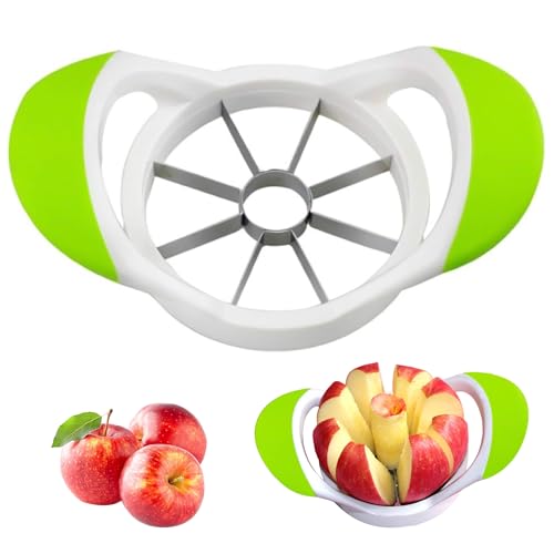 ARSUK Apple Cutter Slicer and Corer (8 Blades) - Thin Slice apple wedger, 2 in 1 Apple Core Remover and Cutter Tools, Non-Slip Soft Grip Handles