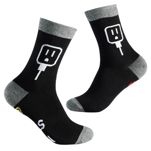 HUEGLO Birthday Funny Gifts For Men,Christmas Gifts For Dad Grandad Husband Boyfriend Funny Novelty Socks Cotton Presents For Men (UK, Alpha, M, Regular, Regular, Charging) - Image 3