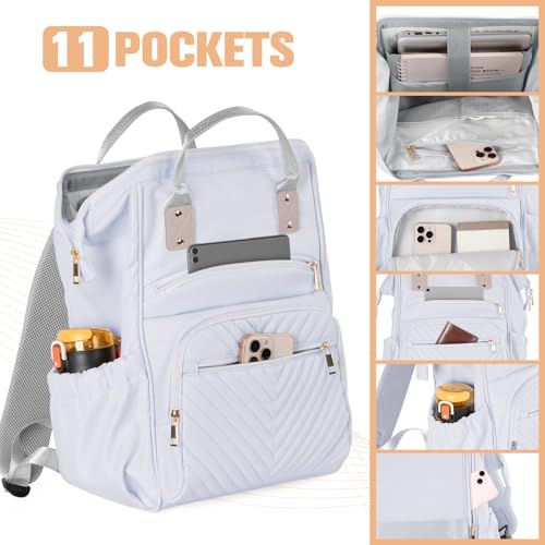 Laptop Backpack for Women, 16 Inch Fashion Computer Work Bag with USB Port, Large Capacity for Travel Business Casual, Blue2