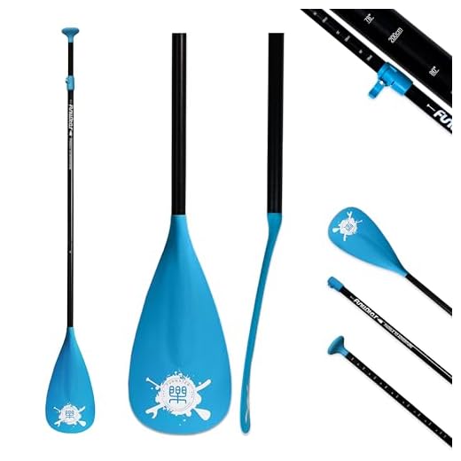 FunWater SUP Paddel – 3-teiliges, Verstellbares Stand Up Paddle Board Paddel – Leichtes und Schwimmendes Paddelboard Ruder – Langlebig und Verstaubar, Verstärkte Nylonblätter – Effizienter Schlag