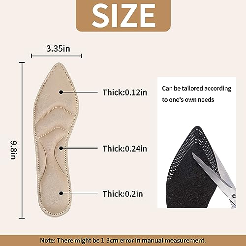 Image of 2 Pairs High Heel Insoles,Women Arch Support Insoles Breathable,5D Sponge Barefoot Comfort Insoles