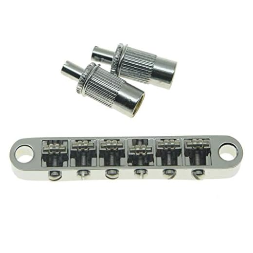 Dopro Puente de sillín para guitarra Tune-O-Matic Puente para Epiphone Les Paul, SG, Dot, Bigsby Guitarra con postes roscados M8, cromo