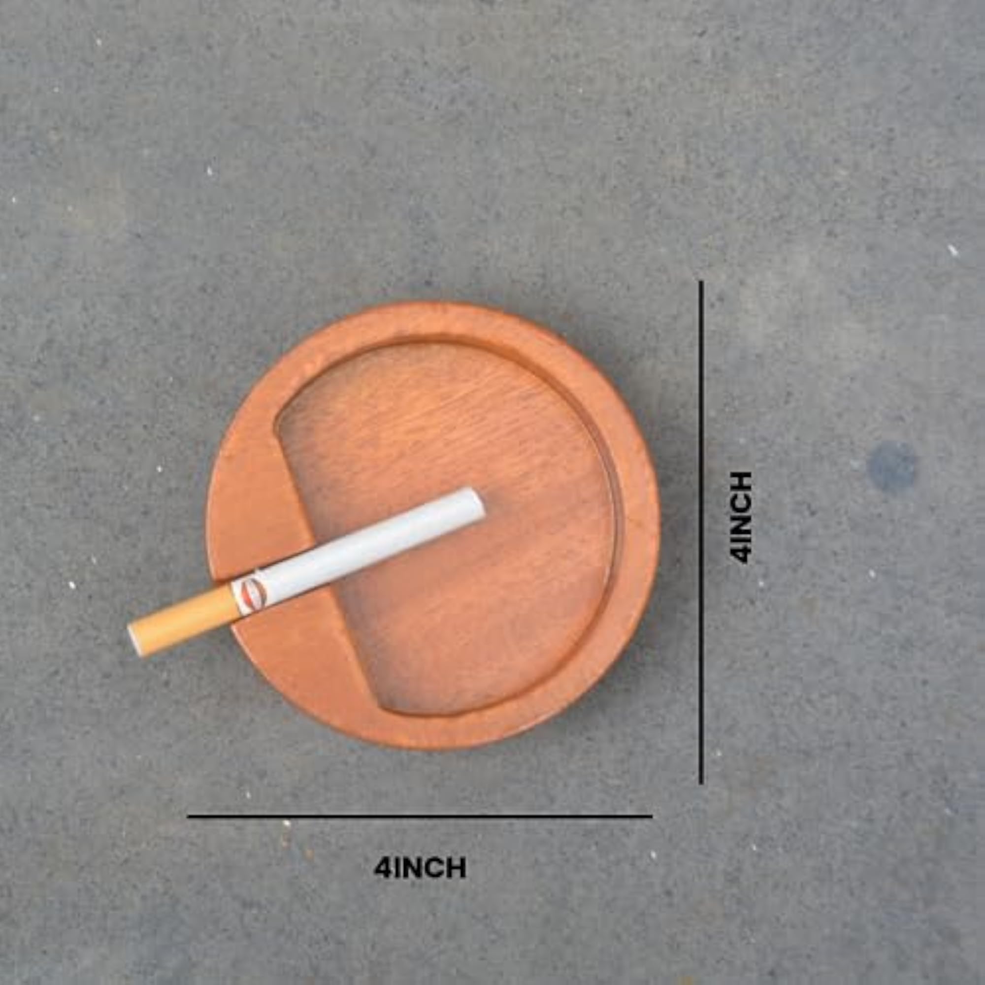 Wooden Cigarette Ash Tray with Cigarette Holder