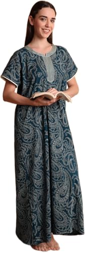 Image of G4Girl Pure Cotton Embroidery Nighty for Women's | Night Gown | Nighty | Nightdress | Maxi | Sleepwear | Jaipuri Nighty | Nighties | Gown