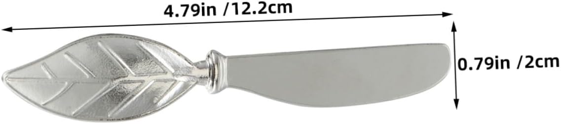 Abaodam Zinc Alloy, Leaf Butter Knives Spreaders 4pcs European Style