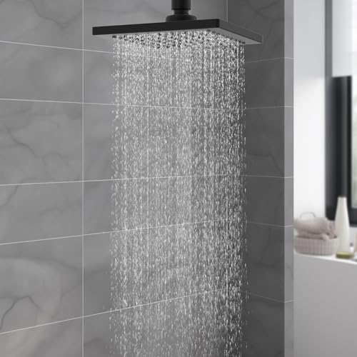 Hibbent cUPC Certified Thickness Metal 6'' Rain Shower Head, Matte Black - image 9