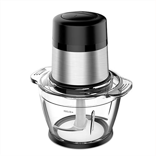 Mini-Lebensmittelhacker, elektrischer Küchenmaschine mit 2L-Glasschale und 4 Bi-Level-Klingen, Fleischschleifer für Gemüse, Früchte, Käse und Fleisch