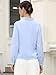 Allegra K Work Tops for Women Business Casual Shirt Pleat Mock Neck Puff Long Sleeve Office Blouse X-Small Light Blue
