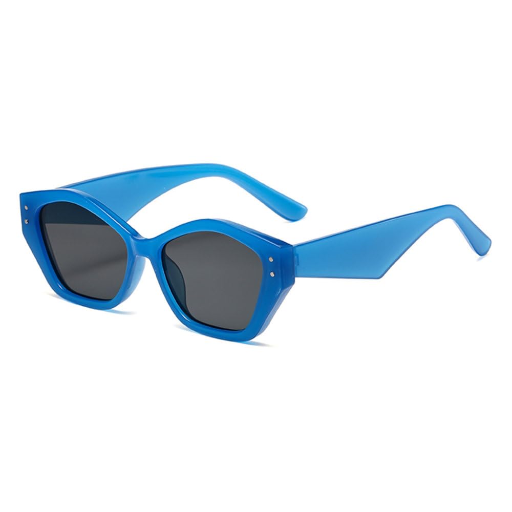 Lunettes de soleil designer polygone design rétro détails rivets de luxe - 6
