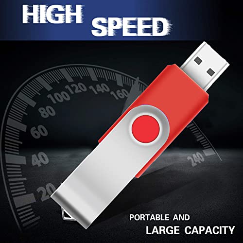 Image of 1GB USB Flash Drive 1PCS, EASTBULL USB 2.0 Thumb Drive Swivel USB Stick Memory Stick Metal Thumb Drive (Red)