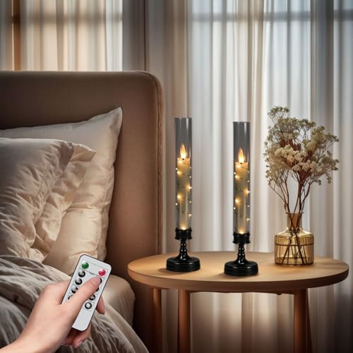 Velas LED cónicas Eldnacele con mando y luces integradas para decoración navideña 3
