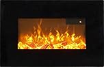 Sureflame WM-9334 Electric Wall Mounted Fire with Remote in Black, 26 Inch, LED Flame Effect, Programmable Timer & Thermostat