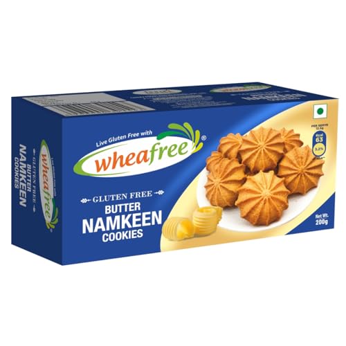 Image of Wheafree Gluten Free Butter Namkeen Cookies (200g Pack) | No Maida | Tasty, Crunchy and Flavoured Cookies | Best Tea Time Snacks |