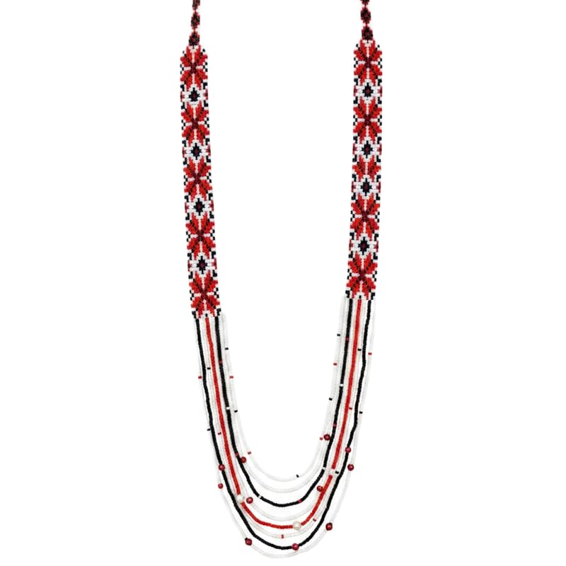 Collier ukrainien perles de rocaille multicolores pour vos tenues bohèmes