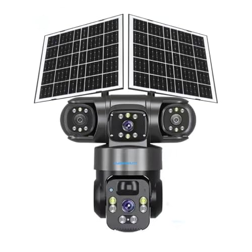 Image of XUGA-Cybernautt Series X10A-W 12MP PTZ Dual Solar WiFi Outdoor CCTV Camera | Color Night Vision | Motion Detection | Water Proof | for Farm | Triple Lens WiFi Camera