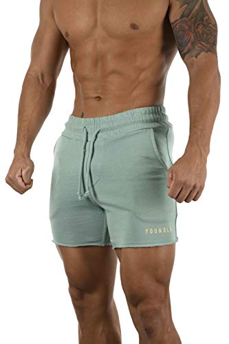 YoungLA Menâ€™s Bodybuilding Shorts | Slim Fit Gym Active Comfort Sport Style| Gym Squat Lunges Weightlifting | 103 Mint Wash XXL