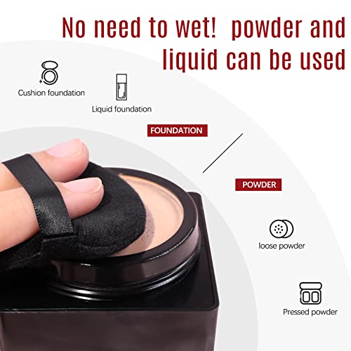Foonbe Triangle Powder Puff For Loose Powder & Liquid Cosmetic, Soft Plush Powder Puff, Powder Puffs For Face Powder, Makeup Foundation Puff Makeup Tool (Black) #TOP3