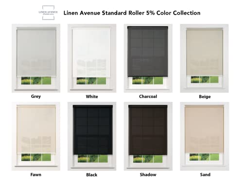 Linen Avenue Cordless 5% Solar Screen Standard Roller Shade, White 55 W X 66 H #TOP6