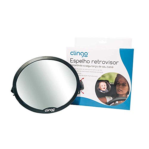 Espelho Retrovisor Redondo Carro Round, Clingo, Preto
