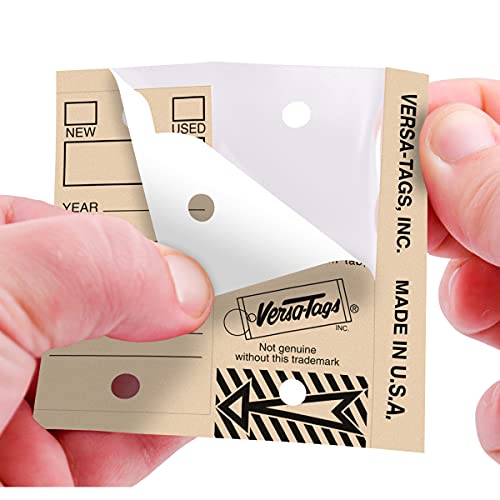 Image of Versa-Tags 250 Per Box, Self-Protecting Paper Key Tags with Chrome-Plated Split Rings Perfect for Car Truck Or RV Dealers Tan