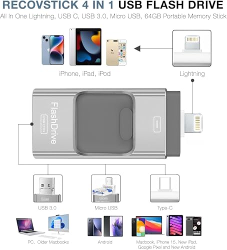 Pen Drive Flash Drive 2TB para iPhone, telefone Android, PC, MAC, iPad Expansão de memória | Pen Dri
