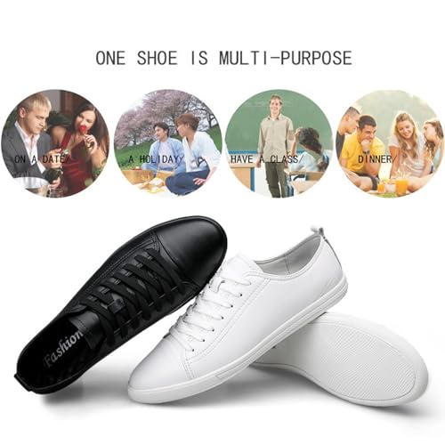 Men's Fashion Breathable Leather Casual Walking Shoes Comfortable Soft Sole Lace-up Flat Sneakers Non-Slip Business Casual Formal Work Shoes2